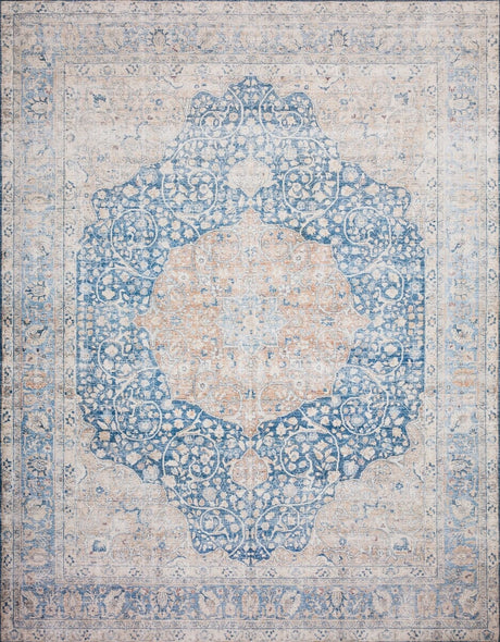 Loloi Layla Lay-07 Blue / Tangerine Rugs.