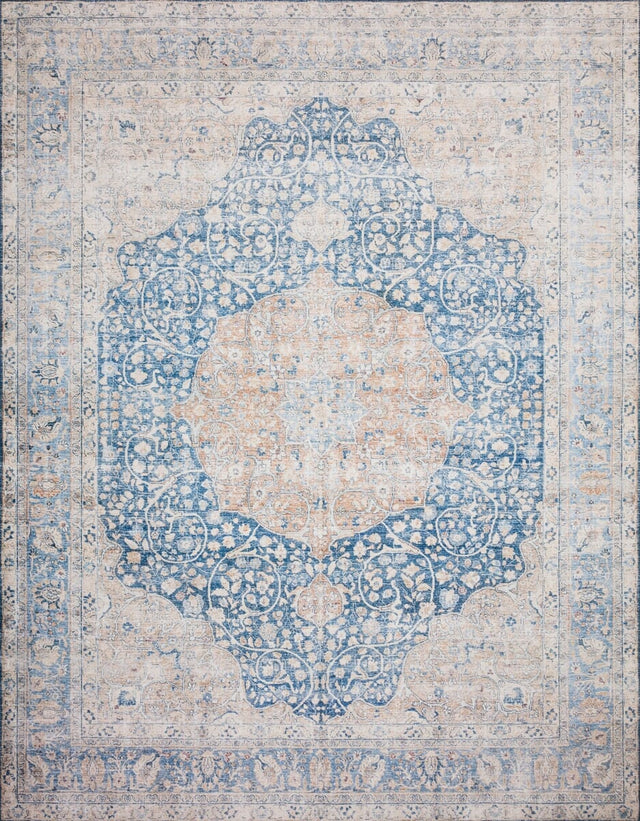 Loloi Layla Lay-07 Blue / Tangerine Rugs.