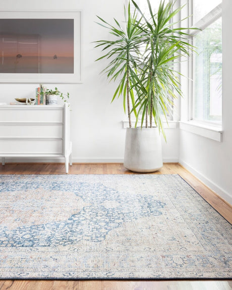 Loloi Layla Lay-07 Blue / Tangerine Rugs.