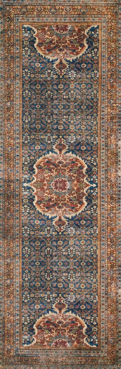 Loloi Layla Lay-09 Cobalt Blue / Spice Rugs.