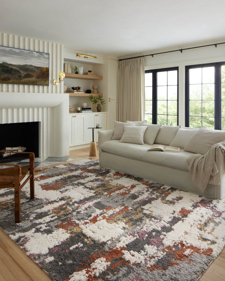 Loloi Levitt Shag Lev-04 Grey/Multi Rug.