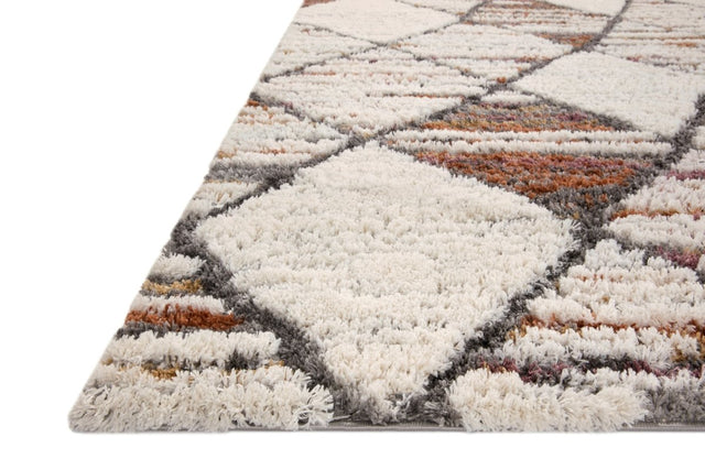 Loloi Levitt Shag Lev-05 Ivory/Fiesta Rug.