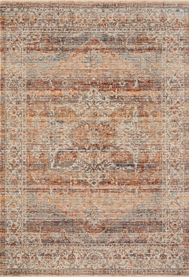 Loloi Lourdes Lou - 07 Tangerine/Ocean Rugs - Loloi - lourlou - 07tgoc233a