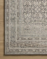 Loloi Margot MAT-08 Ivory / Slate Rug - corner on wood
