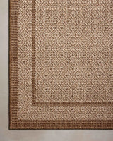 Loloi Merrick Mer-05 Chestnut/Oatmeal Rug - corner on wood