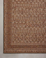 Loloi Merrick Mer-08 Natural/Fiesta Rug - corner on wood