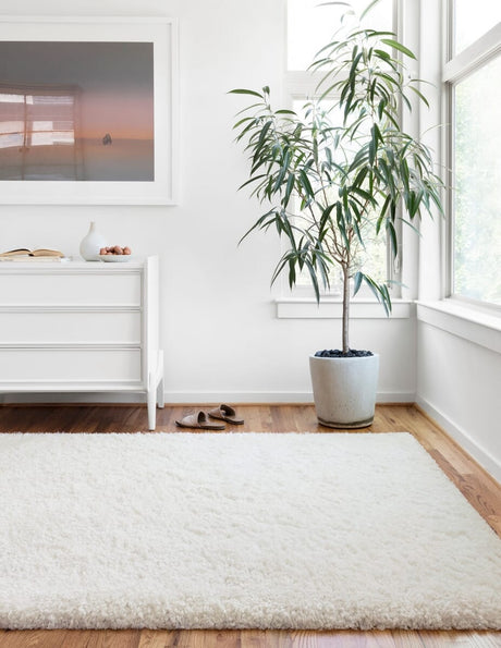 Loloi Mila Shag Mil-01 White Rugs.