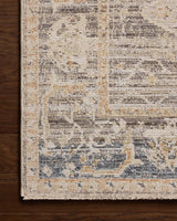 Loloi Milena MLE-04 Natural / Ivory Rug - corner on wood