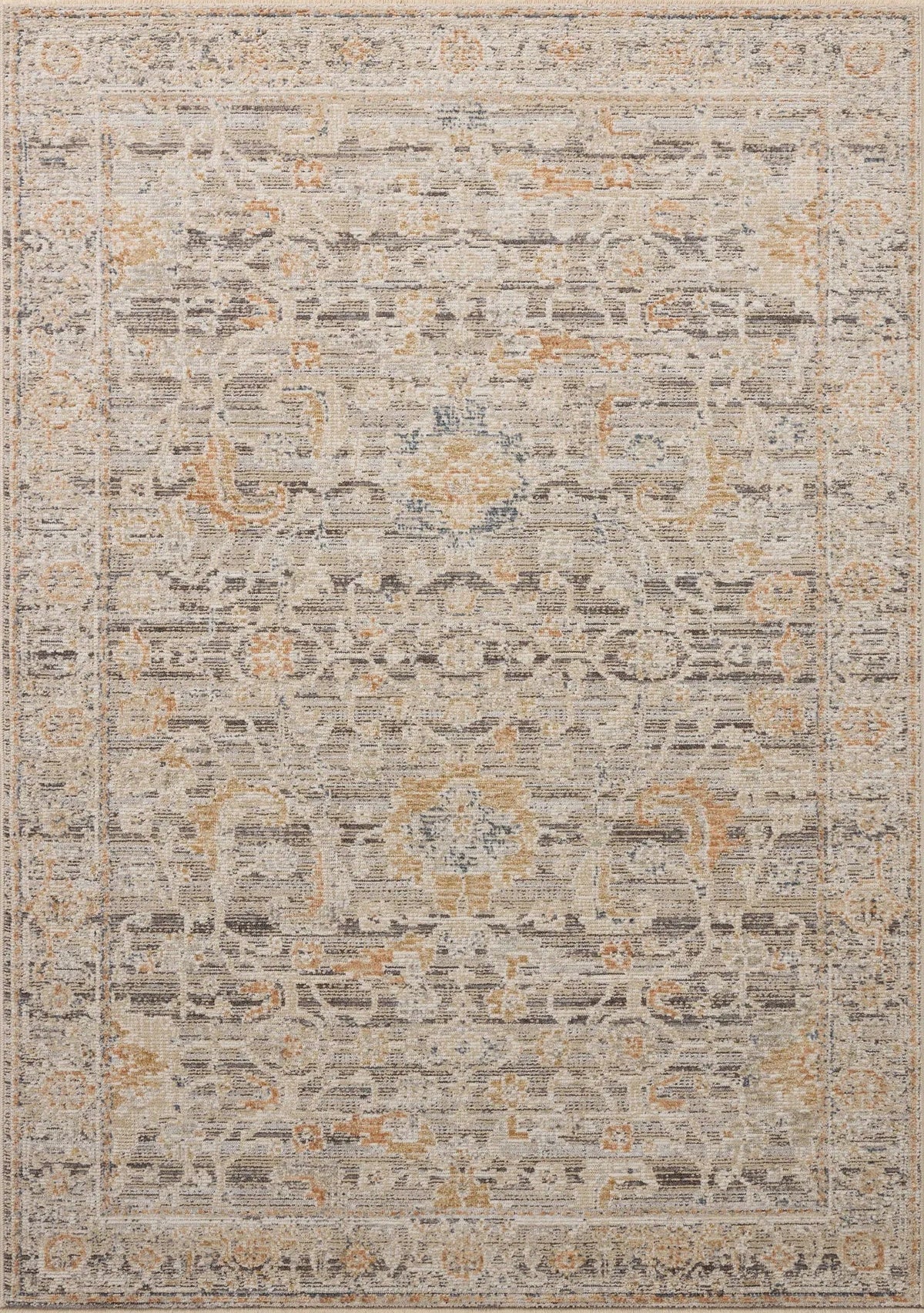 Loloi Milena MLE-05 Charcoal / Apricot Rug - main flat