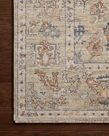 Loloi Milena MLE-06 Sage / Multi Rug - corner on wood