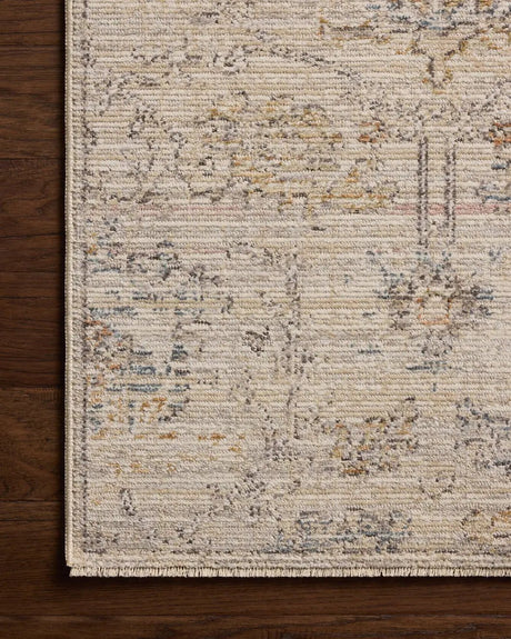 Loloi Milena MLE-07 Ivory / Granite Rug - corner on wood