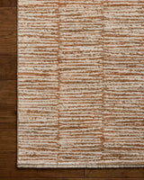 Loloi Nellie NEL-01 Terracotta / Ivory Rug - corner on wood