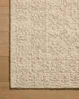 Loloi Novi NVI-01 Fog / Stone Rug - corner on wood