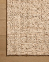 Loloi Novi NVI-01 Natural / Clay Rug - corner on wood