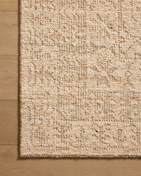 Loloi Novi NVI-01 Natural / Clay Rug - corner on wood