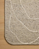 Loloi Otis OTT-01 Oatmeal / Ivory Rug - corner on wood