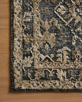 Loloi Percival PCV-05 Denim /Granite Rug - corner on wood