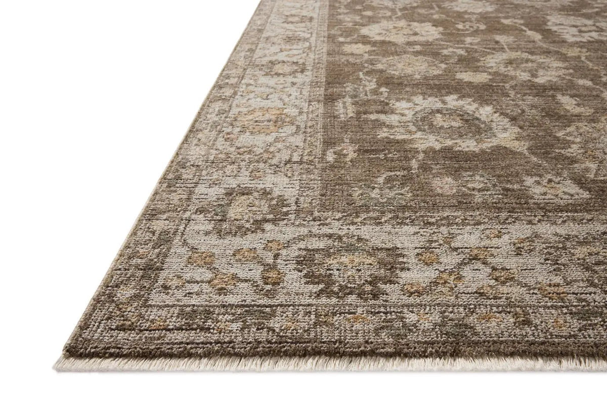 Loloi Priscilla PRL-01 Bark / Ivory Rug - rug corner