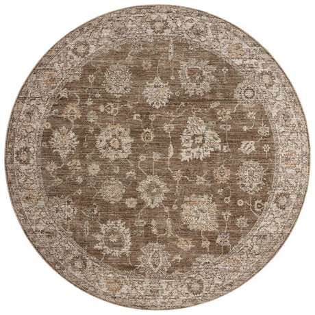 Loloi Priscilla PRL-01 Bark / Ivory Rug - round flat