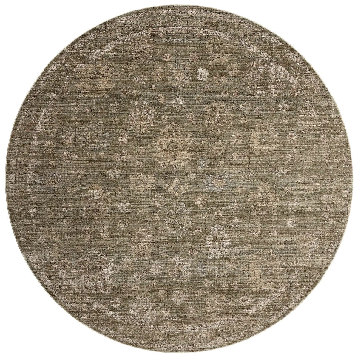Loloi Priscilla PRL-02 Olive / Sand Rug - round flat