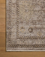 Loloi Priscilla PRL-05 Sand / Earth Rug - corner on wood