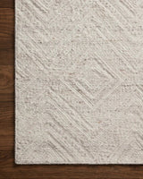 Loloi Raven Rav-04 Ivory/Pebble Rug - corner on wood