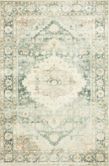 Loloi Rosette Ros-08 Teal/Ivory Rugs.