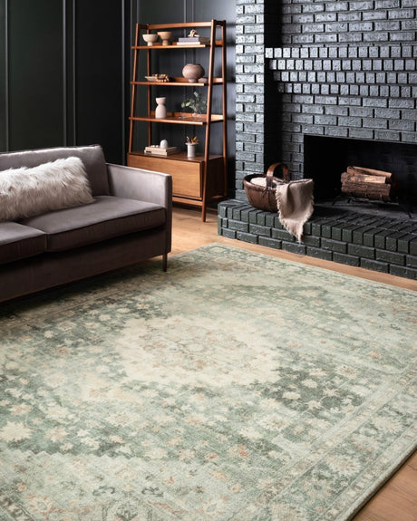 Loloi Rosette Ros-08 Teal/Ivory Rugs.