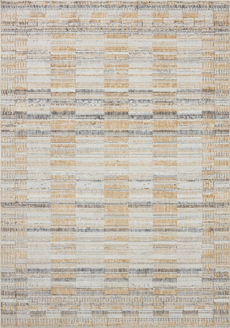 Loloi Roxie ROX-03 Contemporary Power Loomed Granite, Gold Rug
