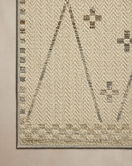 Loloi Saylor SAY-01 Ivory / Pebble Rug - corner on wood