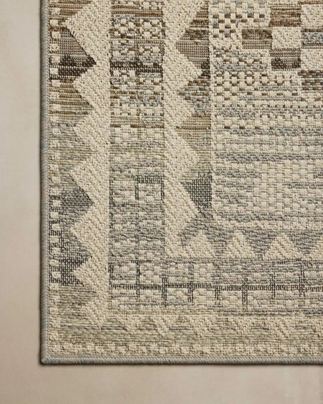 Loloi Saylor SAY-02 Ivory / Granite Rug - corner on wood