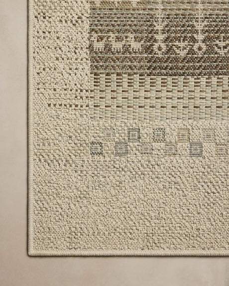 Loloi Saylor SAY-05 Ivory / Earth Rug - corner on wood