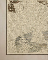 Loloi Saylor SAY-06 Ivory / Bark Rug - corner on wood