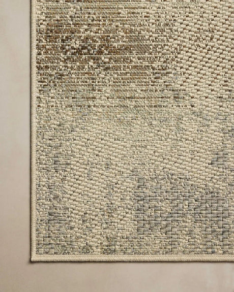Loloi Saylor SAY-08 Smoke / Ivory Rug - corner on wood