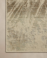 Loloi Saylor SAY-10 Ivory / Stone Rug - corner on wood