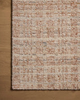 Loloi Sonya Soy-01 Terracotta/Natural Rug - corner on wood