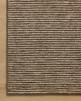 Loloi Sunday SUN-01 Mocha / Ivory Hand Tufted Rug - corner on wood