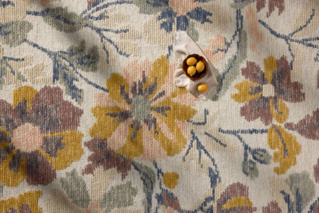 Loloi Tilly TIL-03 Bone / Multi Rug - styled aerial 1