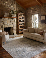 Loloi Townes TOW-04 Ivory / Sky Rug - room scene 3