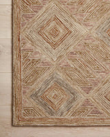 Loloi Varena Var-02 Berry/Multi Rug - corner on wood