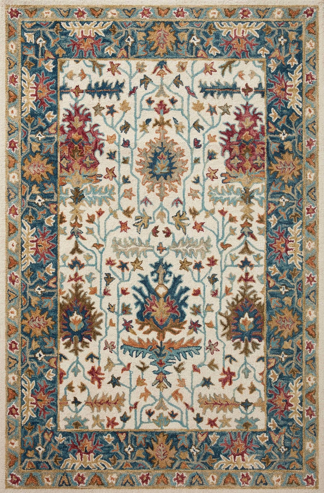 Loloi Victoria Vk - 23 Ivory/Sky Rug - Loloi - vitrvk - 23ivsc2339