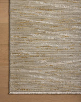 Loloi Wade Wae-01 Sage/Gold Rug - corner on wood