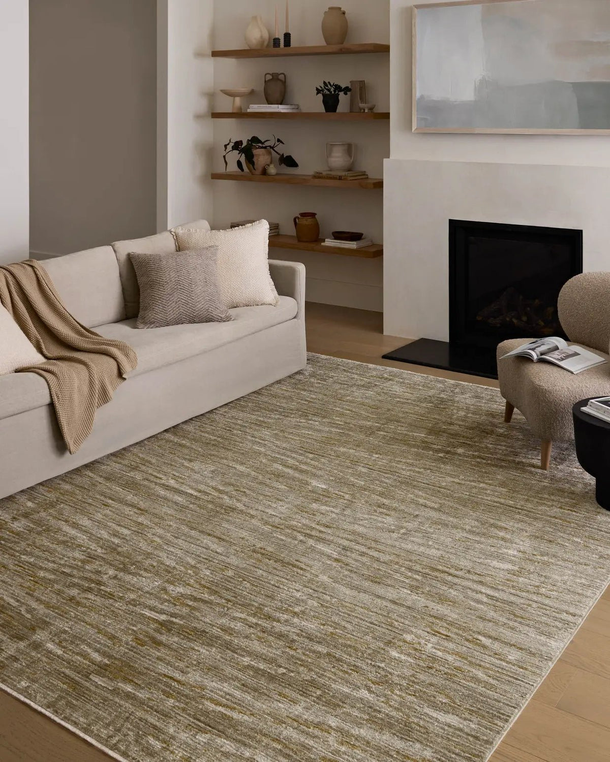 Loloi Wade Wae-01 Sage/Gold Rug - room scene 3