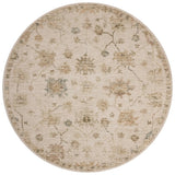 Loloi Willa WIA-11 Bone / Multi Power Loomed Rug - round flat