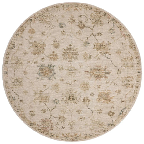Loloi Willa WIA-11 Bone / Multi Power Loomed Rug - round flat