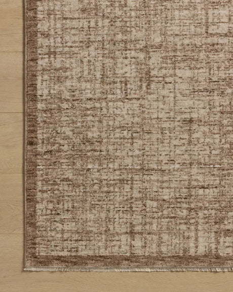 Loloi Winston WIT-01 Earth / Bone Rug - corner on wood