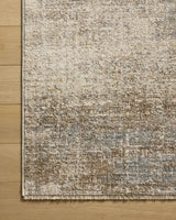 Loloi Winston WIT-02 Sky / Earth Rug - corner on wood