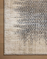 Loloi Wyatt Wya-06 Stone/Beige Rug - corner on wood