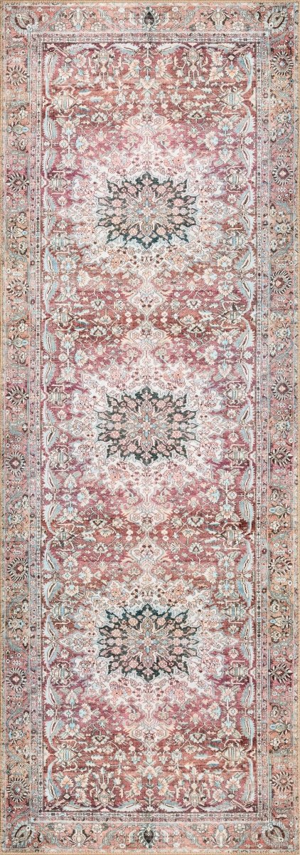 Loloi Wynter Wyn-05 Tomato/Teal Rugs.