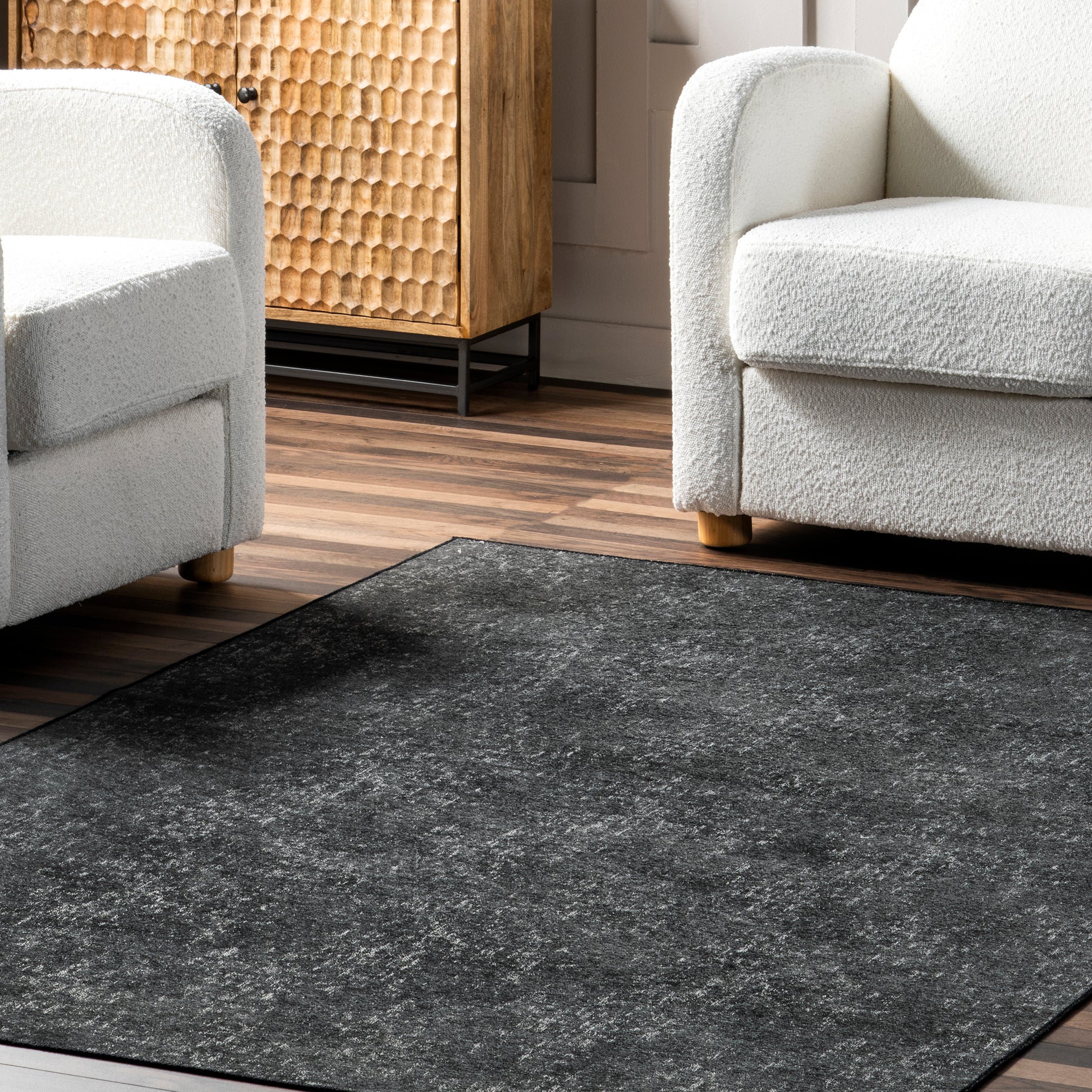 Nuloom Elspeth Casual Faded Bies01D Charcoal Area Rug